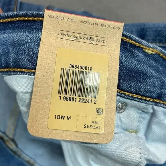 NWT Levi's Women's Ribcage Straight Ultra High Rise Jeans - Blue - Picture 15 of 16